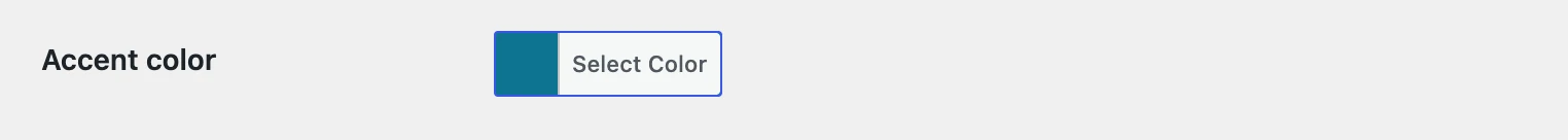 The color picker on the options page, with a teal color chosen
