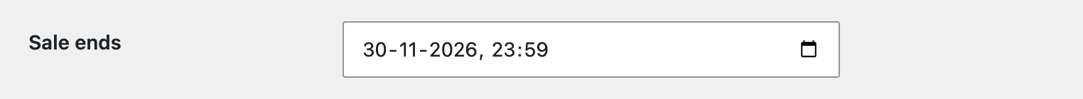 The date and time field on the options page