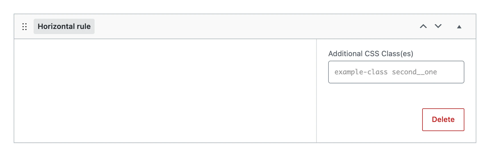 A horizontal rule in the editor