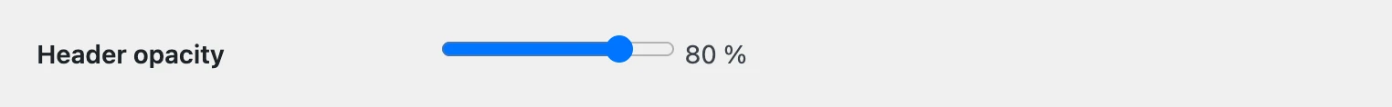 The range field on the options page: a slider with the value 80 and a percent sign after it