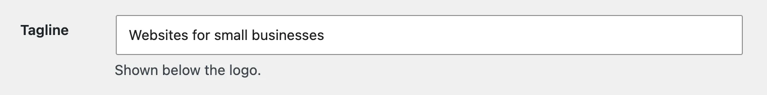 The text field on the options page, filled in, with its description below it