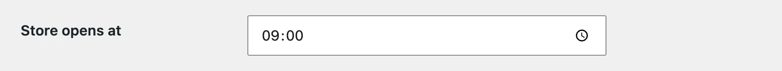 The time field on the options page
